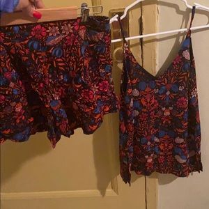 Matching floral short set